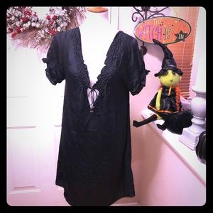 Joie Silk Boho Chic Beautiful Black Tunic Dress